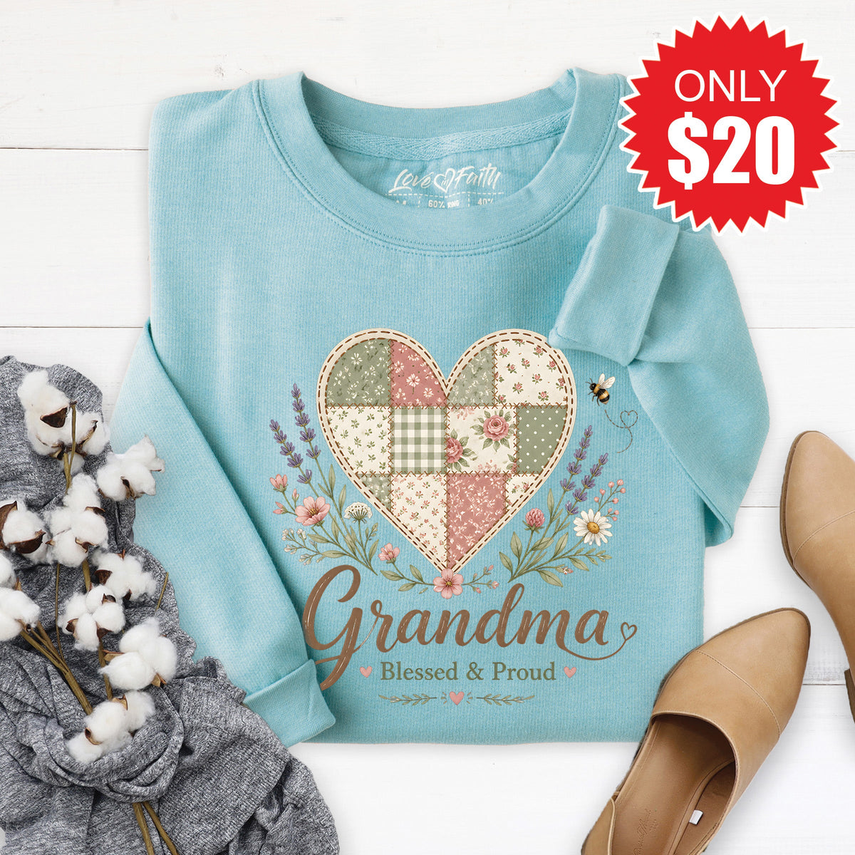 Grandma Sweatshirt - Heather Lagoon - 20 product image 1