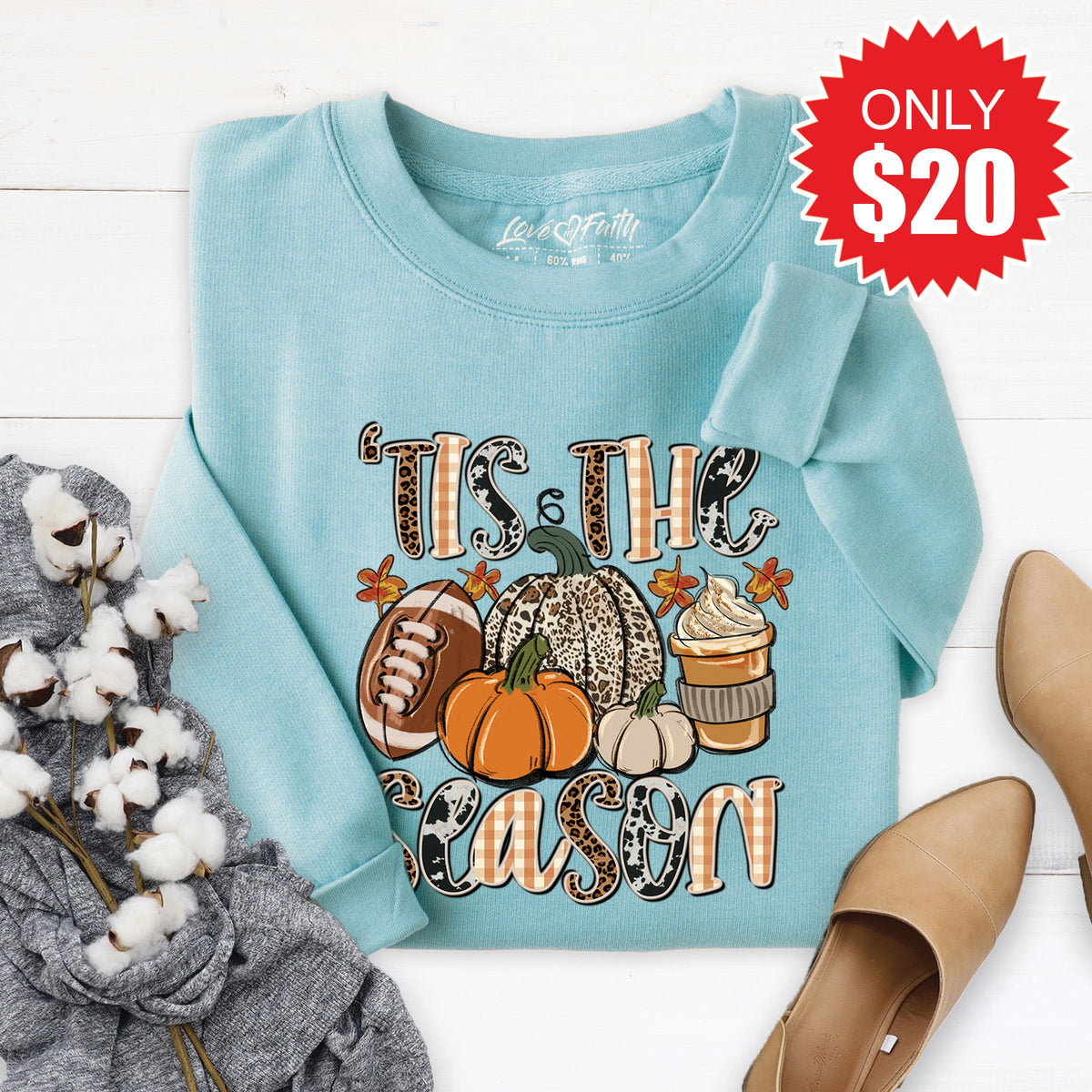 Tis The Season Sweatshirt - Heather Lagoon - 20 product image 1