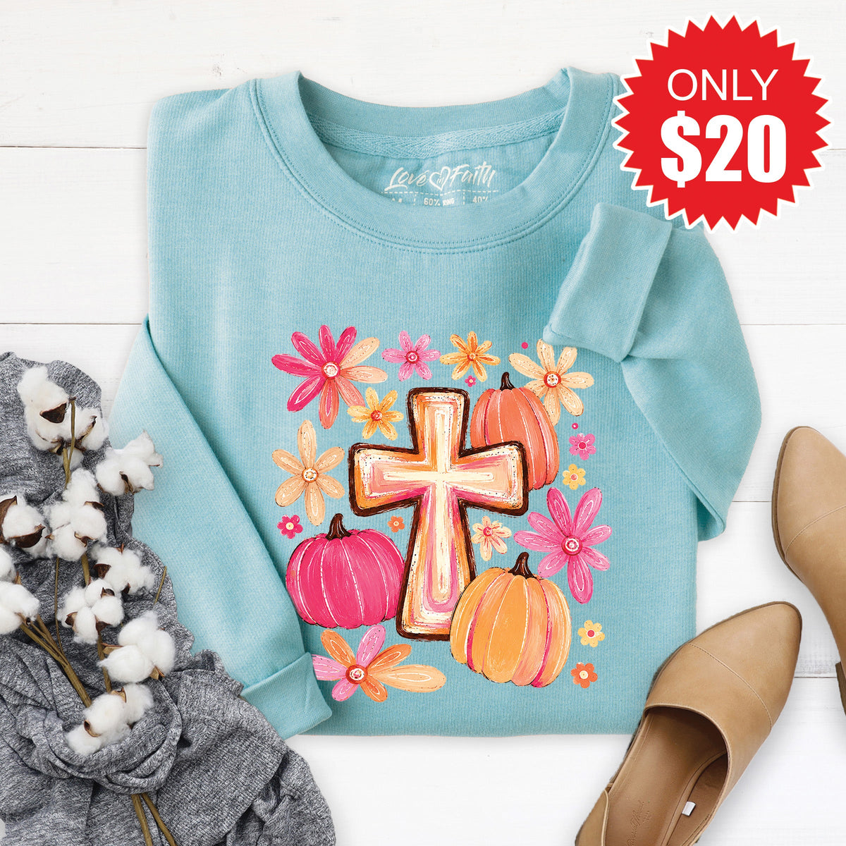 Cross Fall Sweatshirt - Heather Lagoon - 20 product image 1