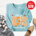 Fall For Jesus Sweatshirt - Heather Lagoon - 20 product image 1