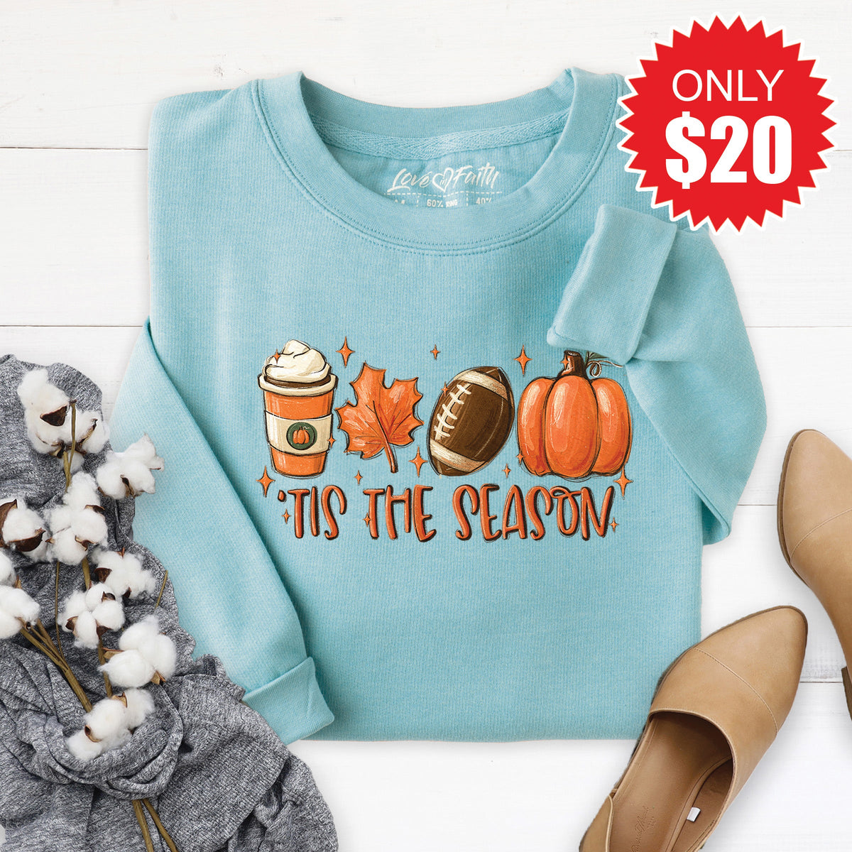 Tis the Season Sweatshirt - Heather Lagoon - 20 product image 1