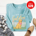 Life With Jesus is Golden Sweatshirt - Heather Lagoon - 20 product image 1