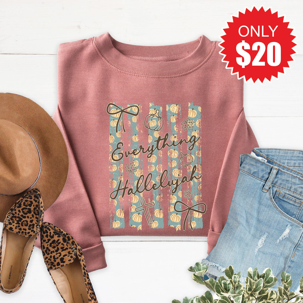 Everything Hallelujah Sweatshirt - Heather Mauve - 20 product image 1