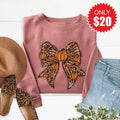 Pumpkin Bow Sweatshirt - Heather Mauve - 20 product image 1