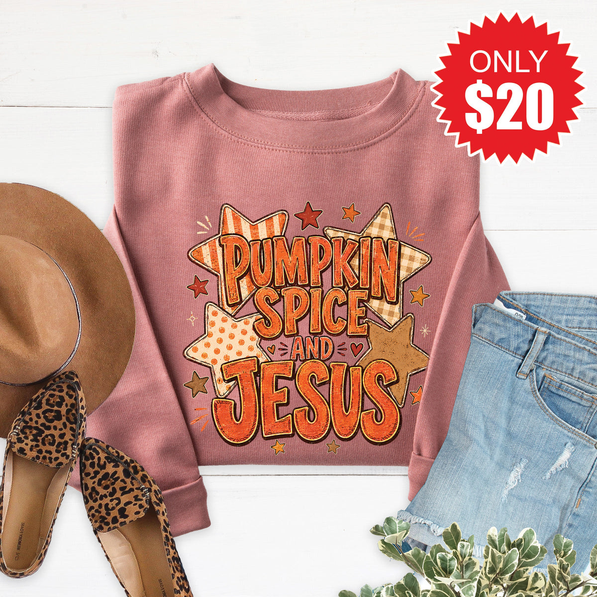 Pumpkin Spice and Jesus Sweatshirt - Heather Mauve - 20 product image 1