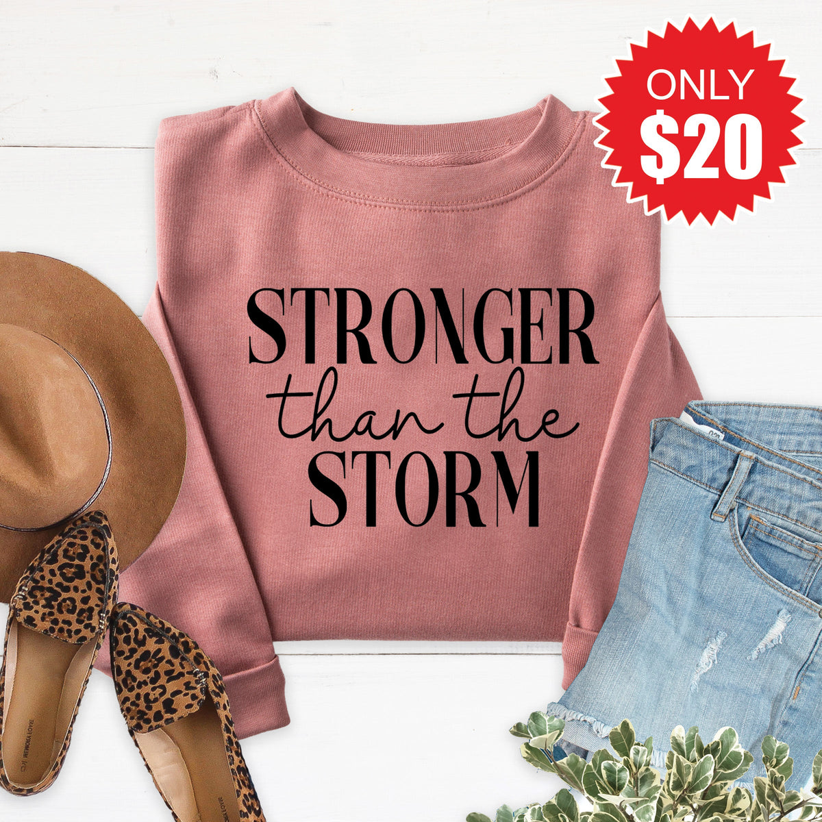Stronger Than The Storm Sweatshirt - Heather Mauve - 20 product image 1