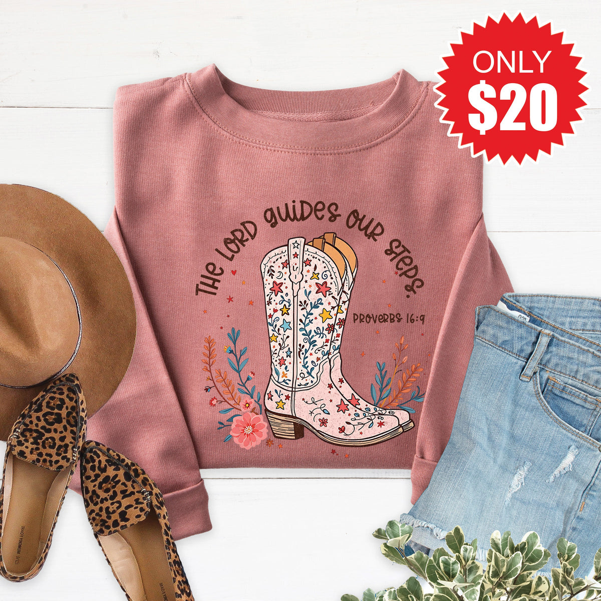 The Lord Guides Sweatshirt - Heather Mauve - 20 product image 1
