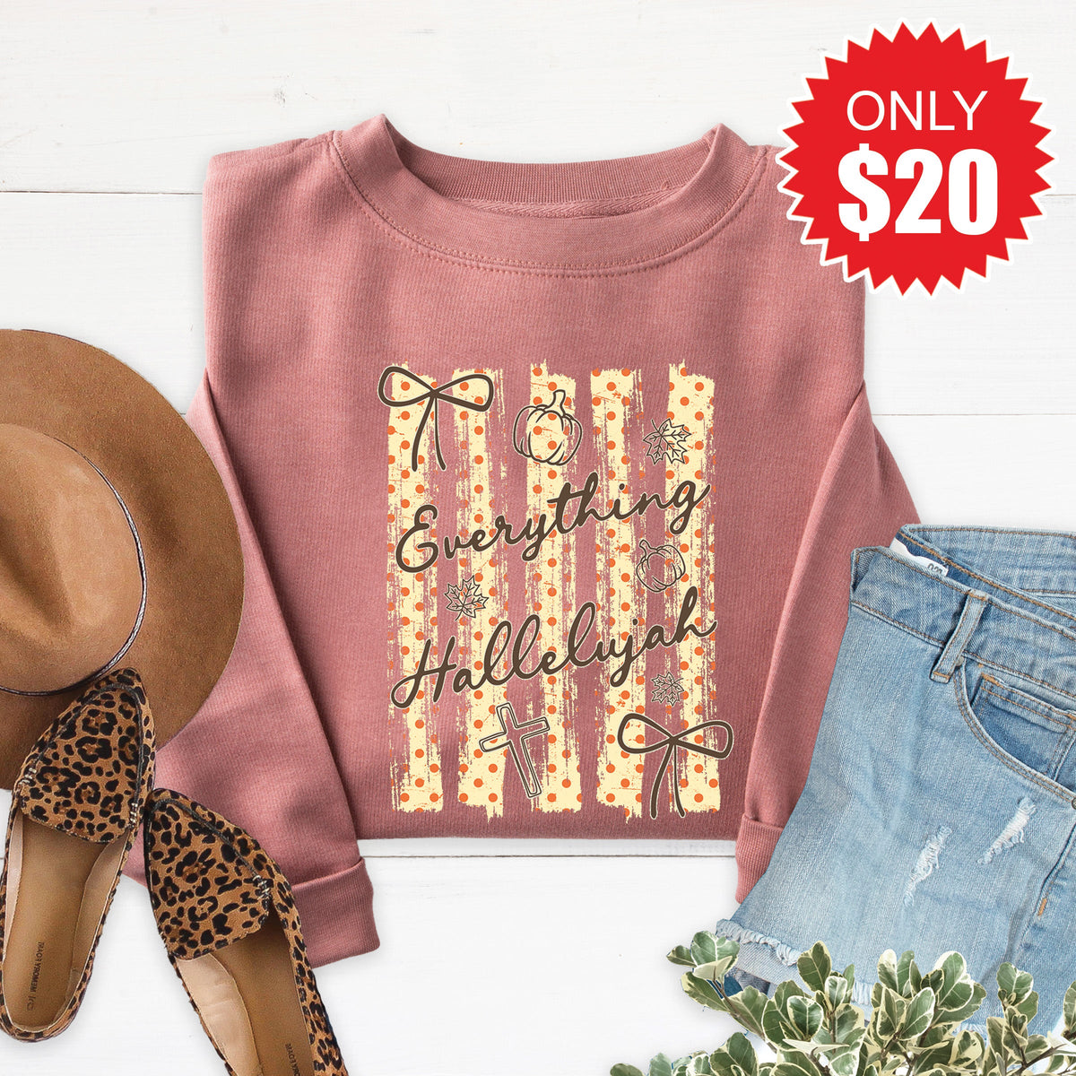Everything Hallelujah Sweatshirt - Heather Mauve - 20 product image 1