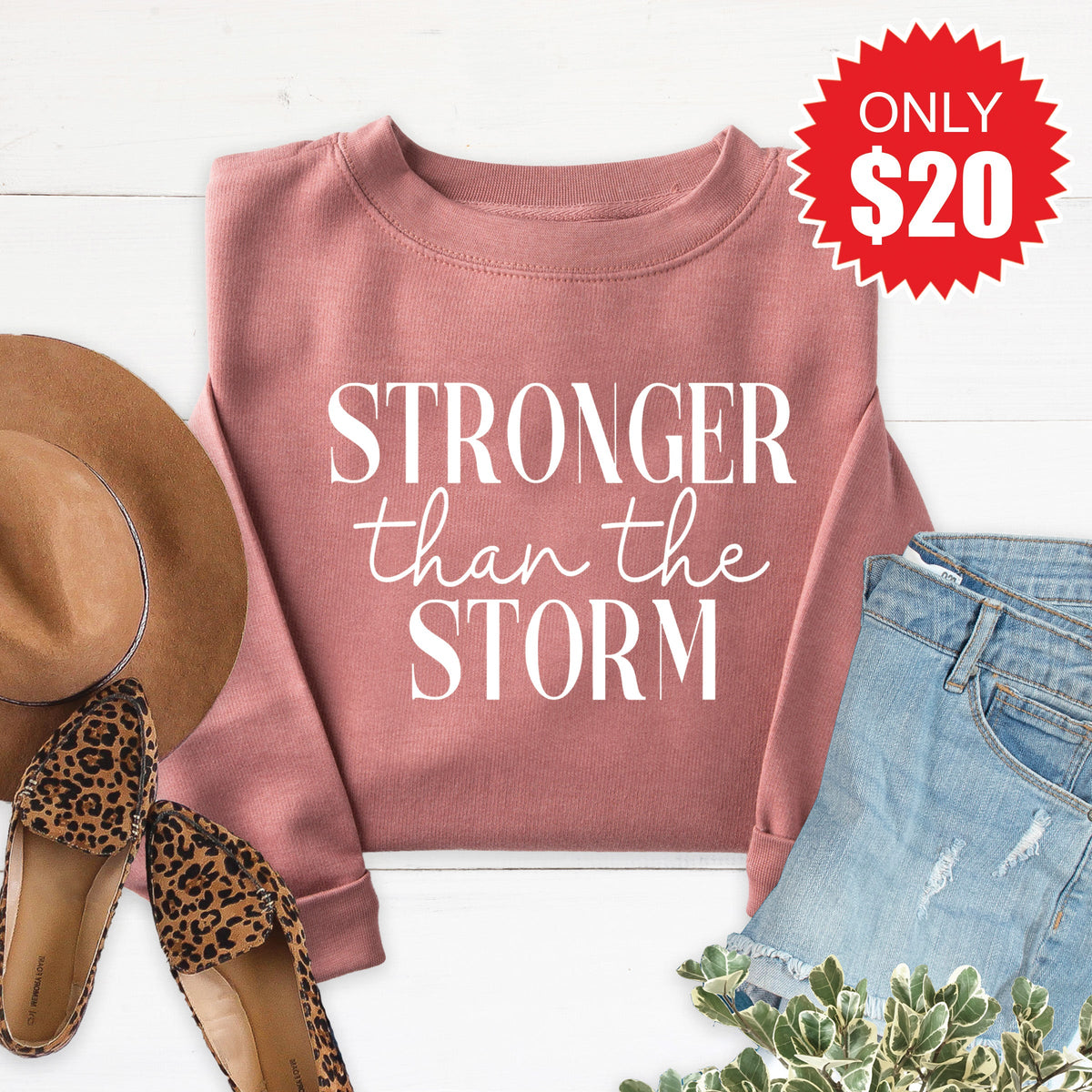 Stronger Than The Storm Sweatshirt - Heather Mauve - 20 product image 1
