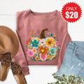 Pumpkin Boho Floral Sweatshirt - Heather Mauve - 20 product image 1
