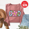 My God Loves Sweatshirt - Heather Mauve - 20 product image 1