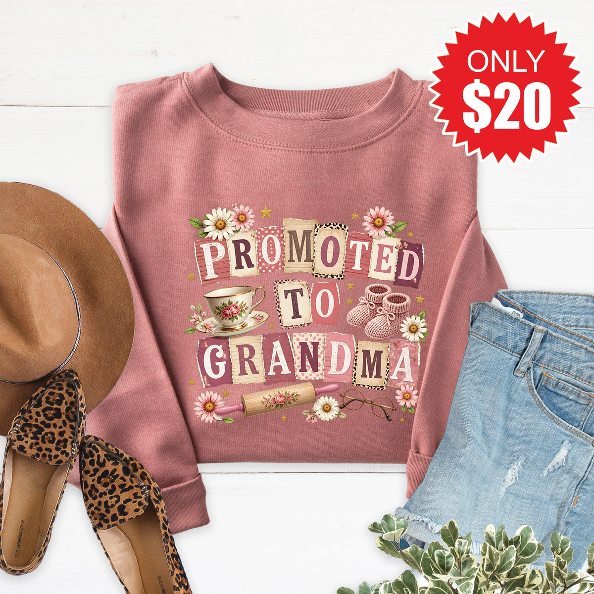 Promoted To Grandma Sweatshirt - Heather Mauve - 20 product image 1