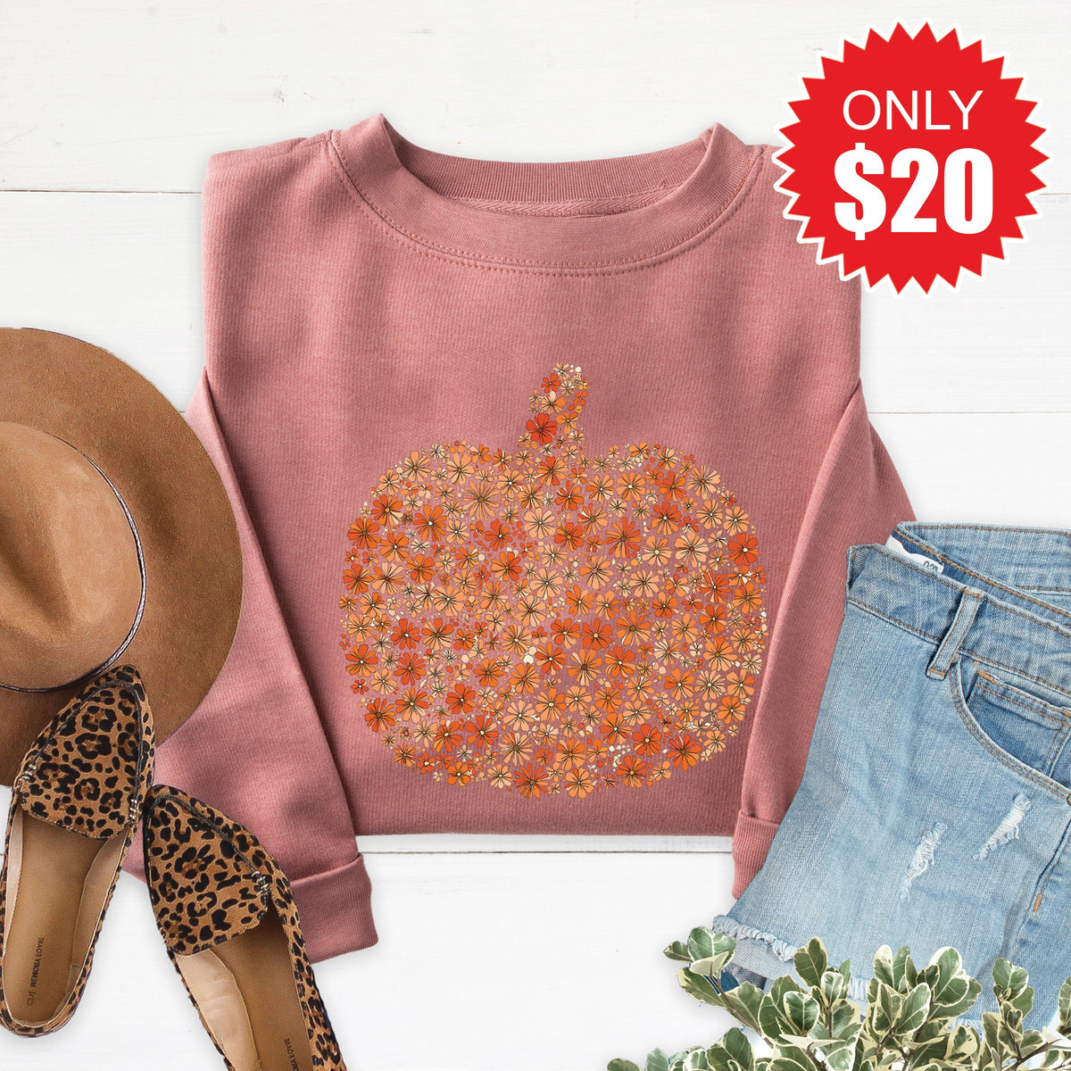 Pumpkin Sweatshirt - Heather Mauve - 20 product image 1