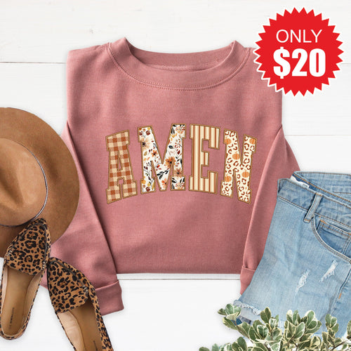 Amen Sweatshirt - Heather Mauve - 20 product image 1