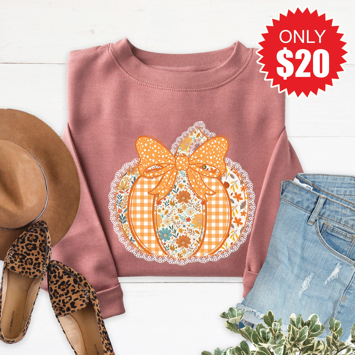 Pumpkin Sweatshirt - Heather Mauve - 20 product image 1