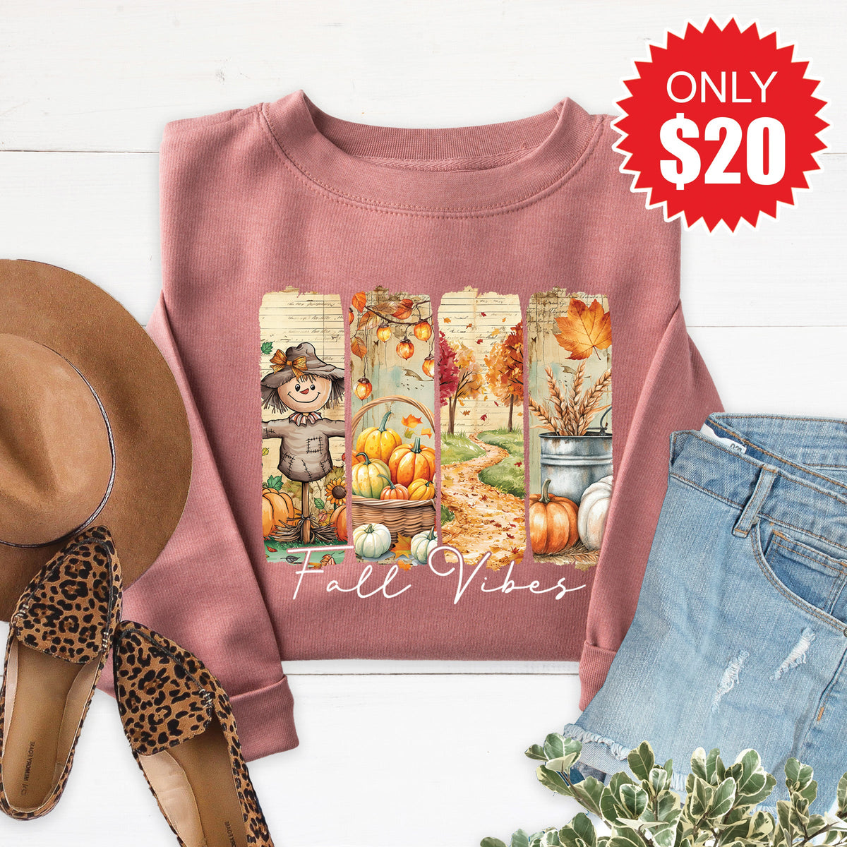 Fall Vibes Sweatshirt - Heather Mauve - 20 product image 1