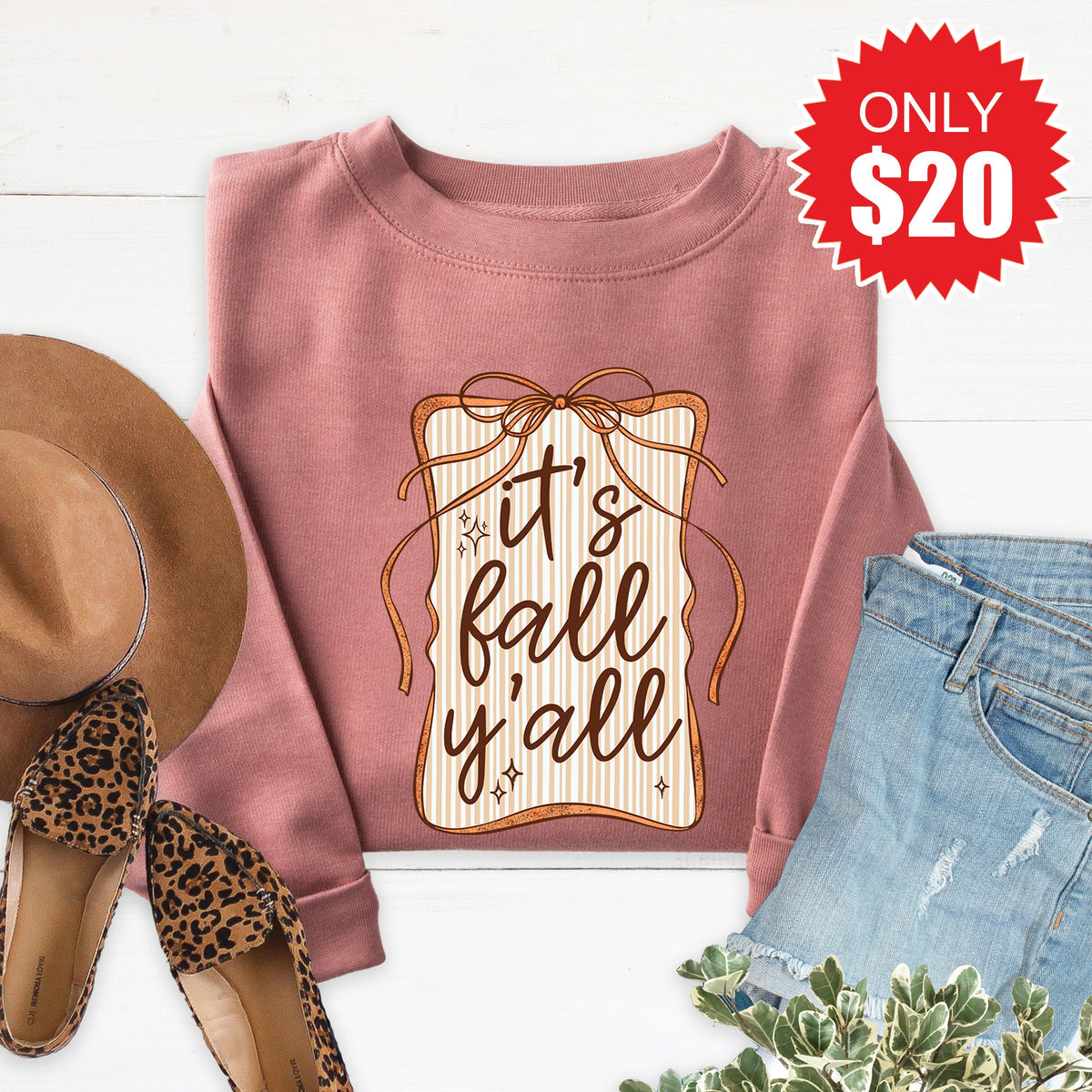 It's Fall Ya'll Sweatshirt - Heather Mauve - 20 product image 1