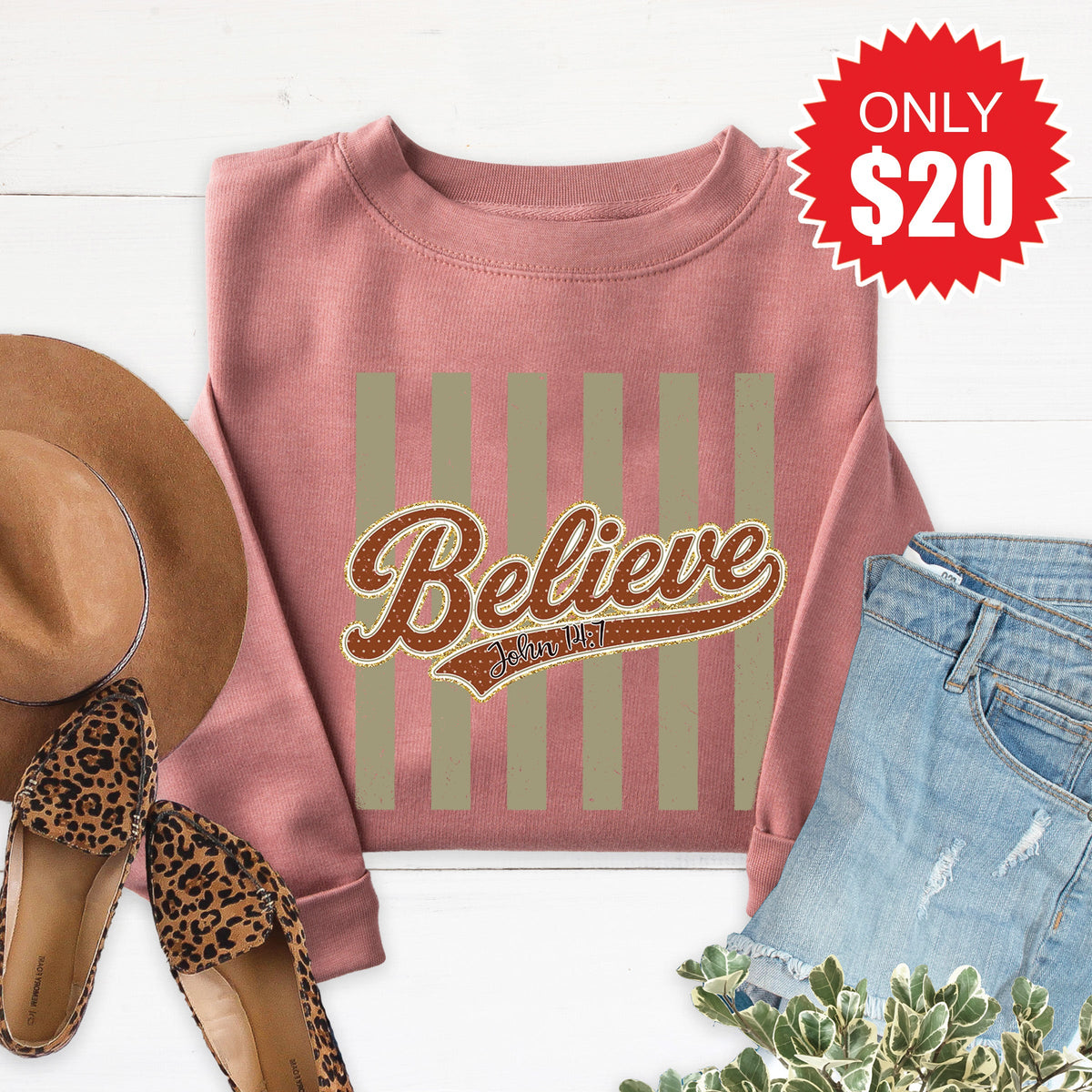Believe Sweatshirt - Heather Mauve - 20 product image 1