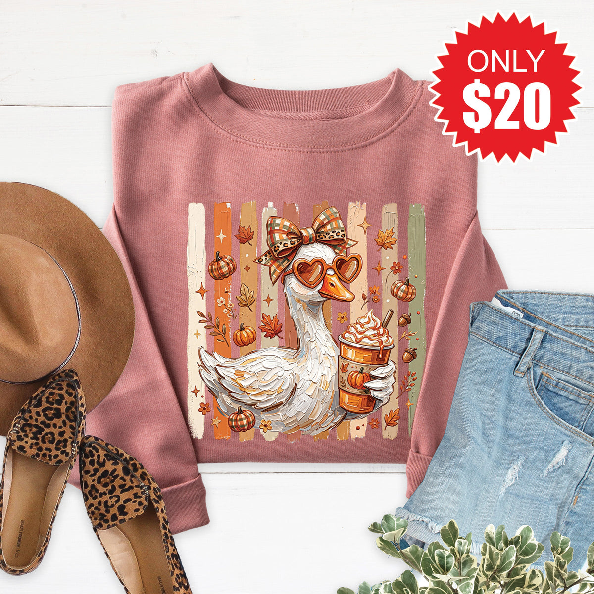 Fall Goose Sweatshirt - Heather Mauve - 20 product image 1