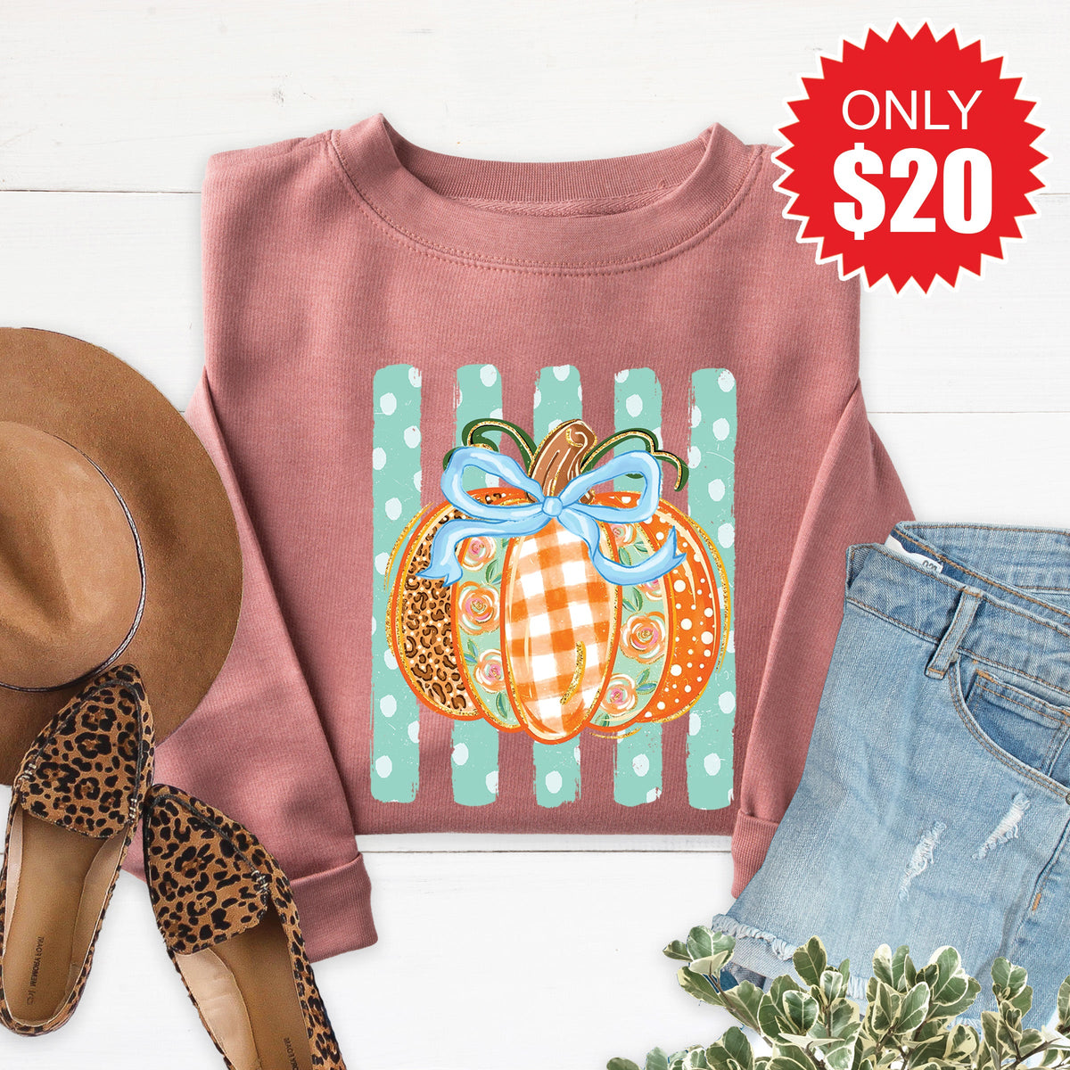 Pumpkin Sweatshirt - Heather Mauve - 20 product image 1