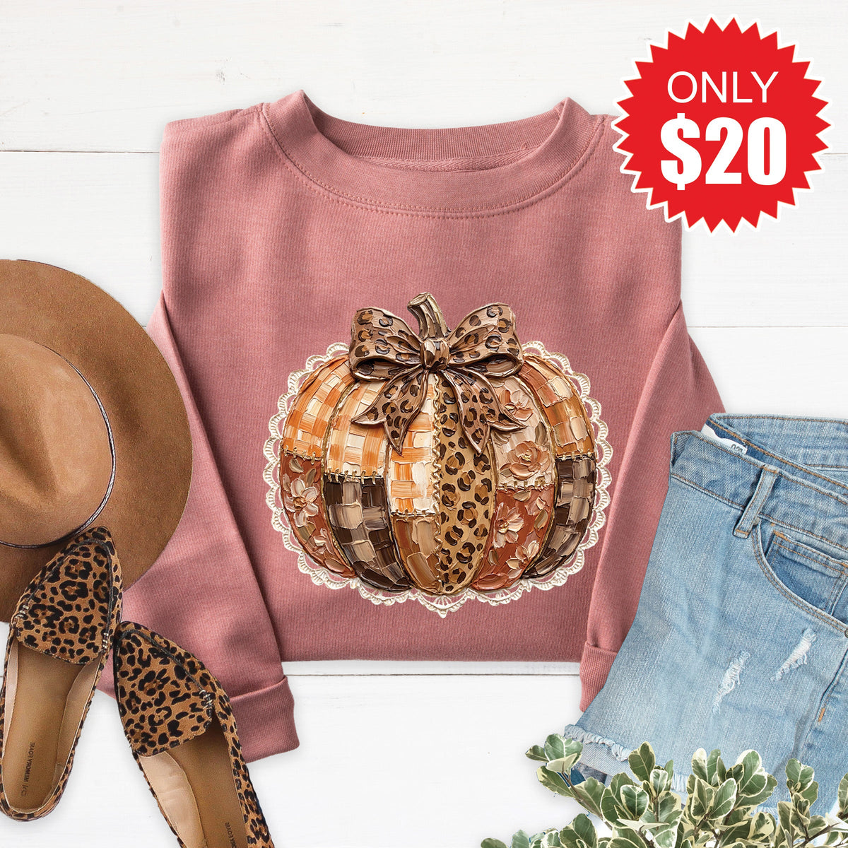 Pumpkin Sweatshirt - Heather Mauve - 20 product image 1