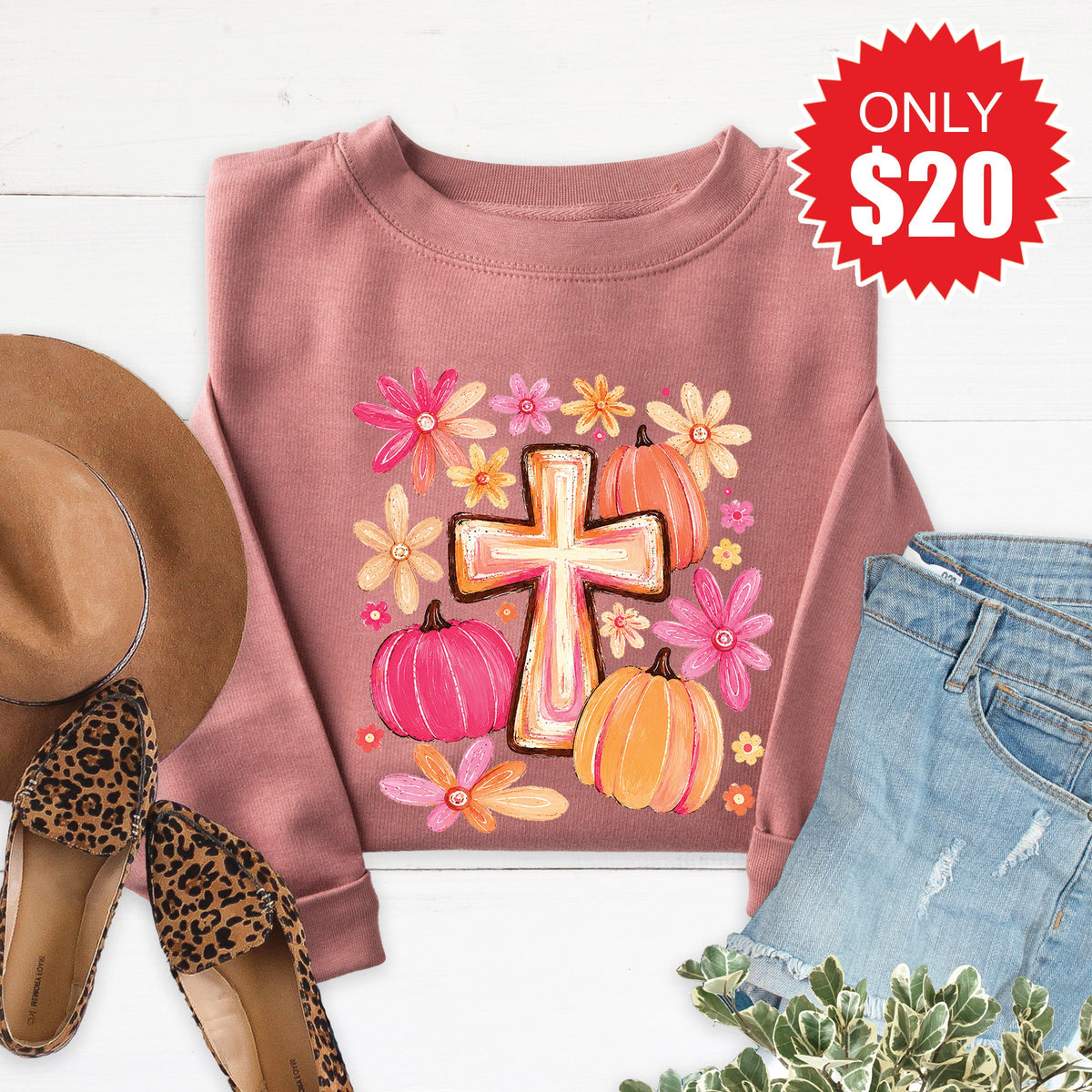 Cross Fall Sweatshirt - Heather Mauve - 20 product image 1