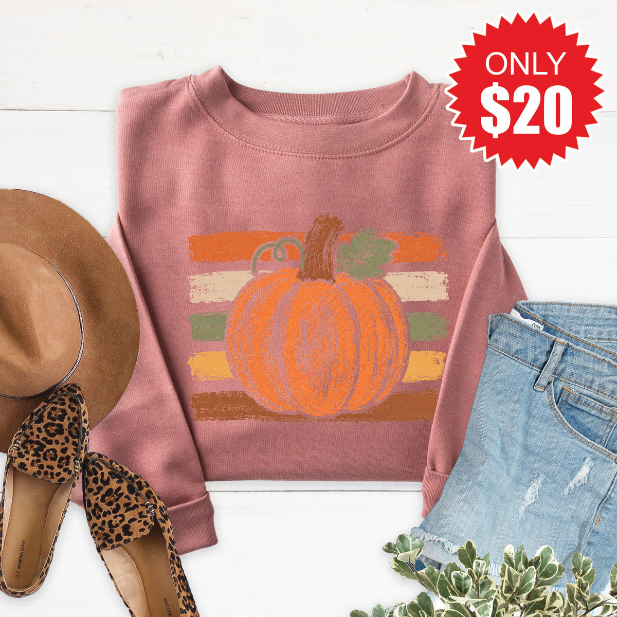 Pumpkin Sweatshirt - Heather Mauve - 20 product image 1