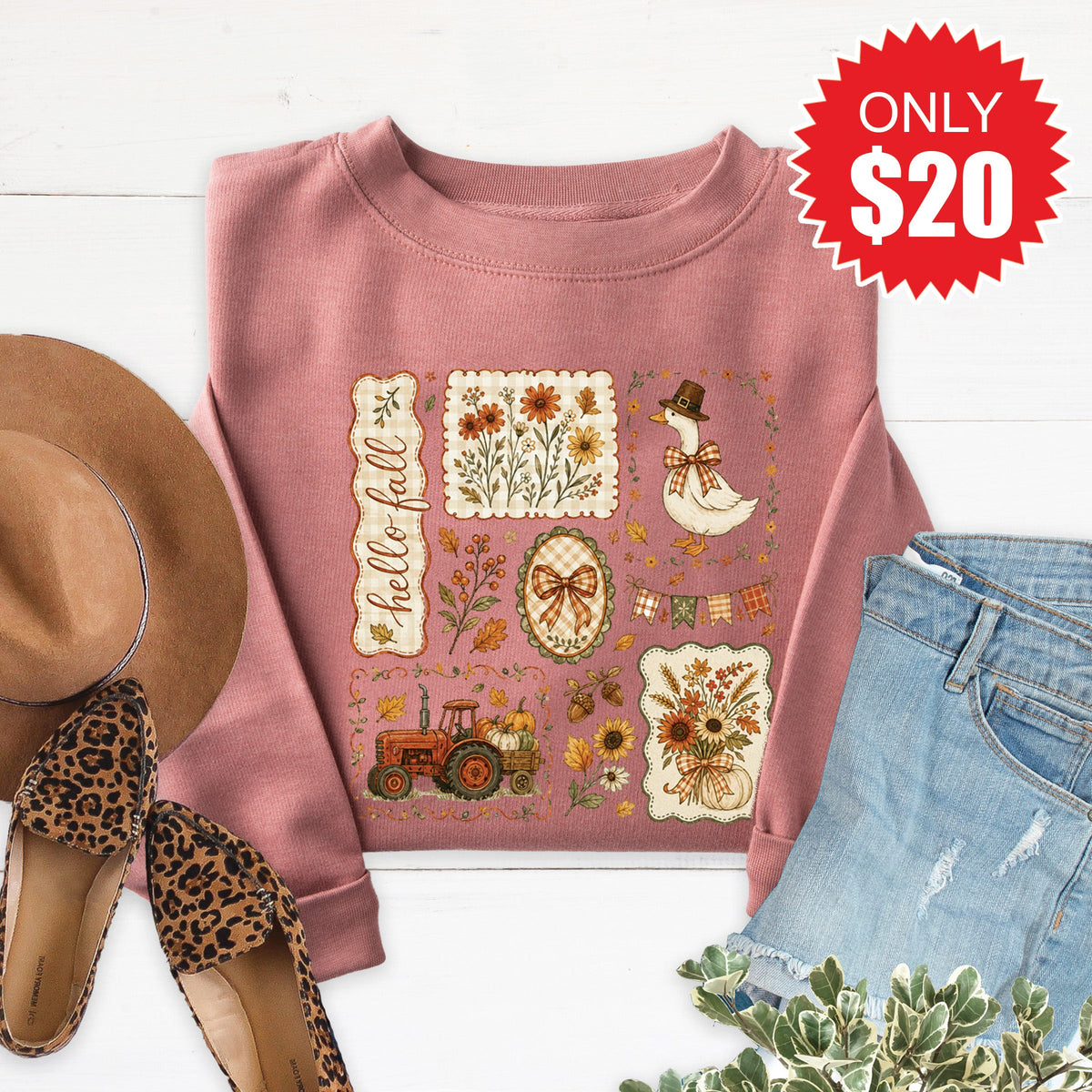 Hello Fall Sweatshirt - Heather Mauve - 20 product image 1