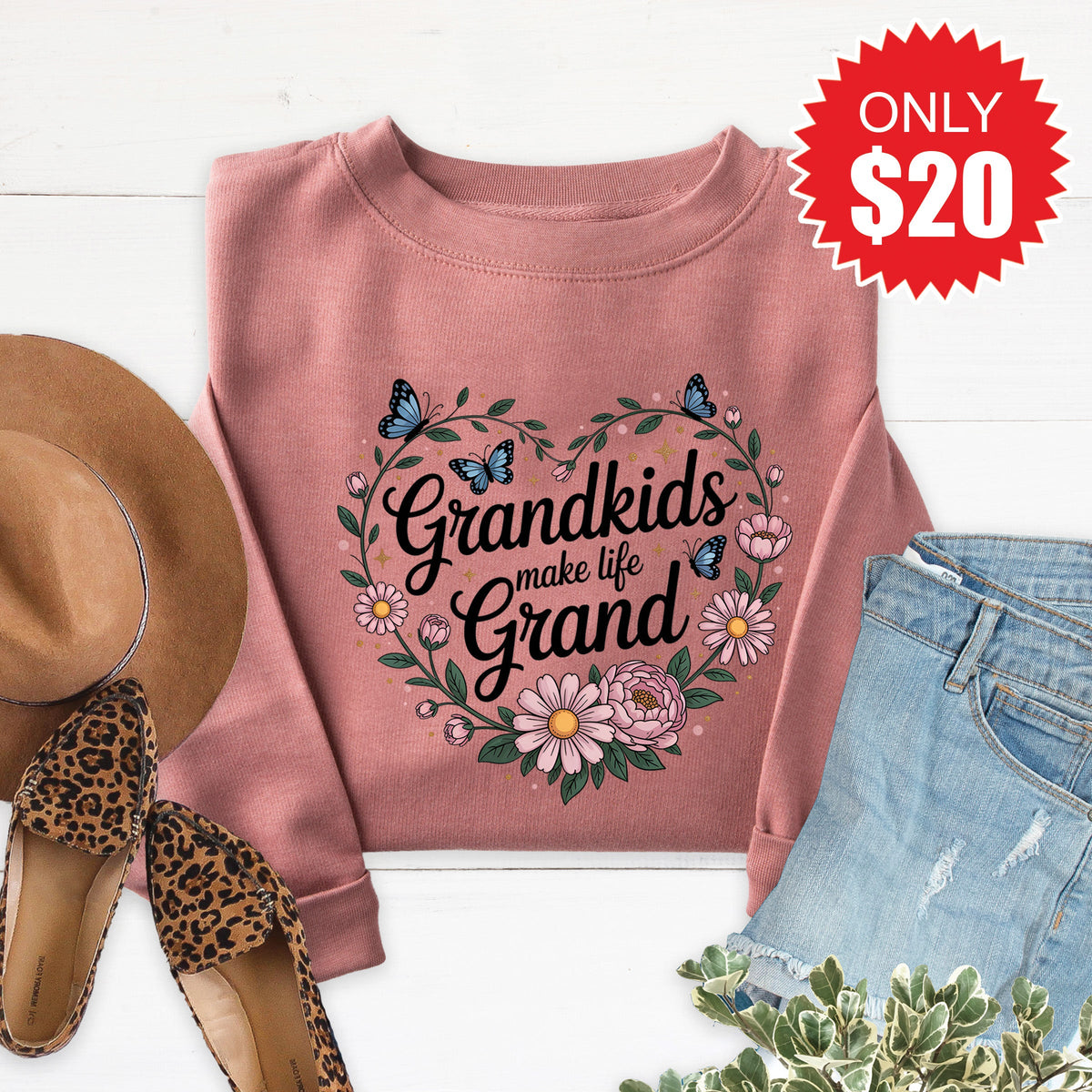 Grandkids Make Life Grand Sweatshirt - Heather Mauve - 20 product image 1