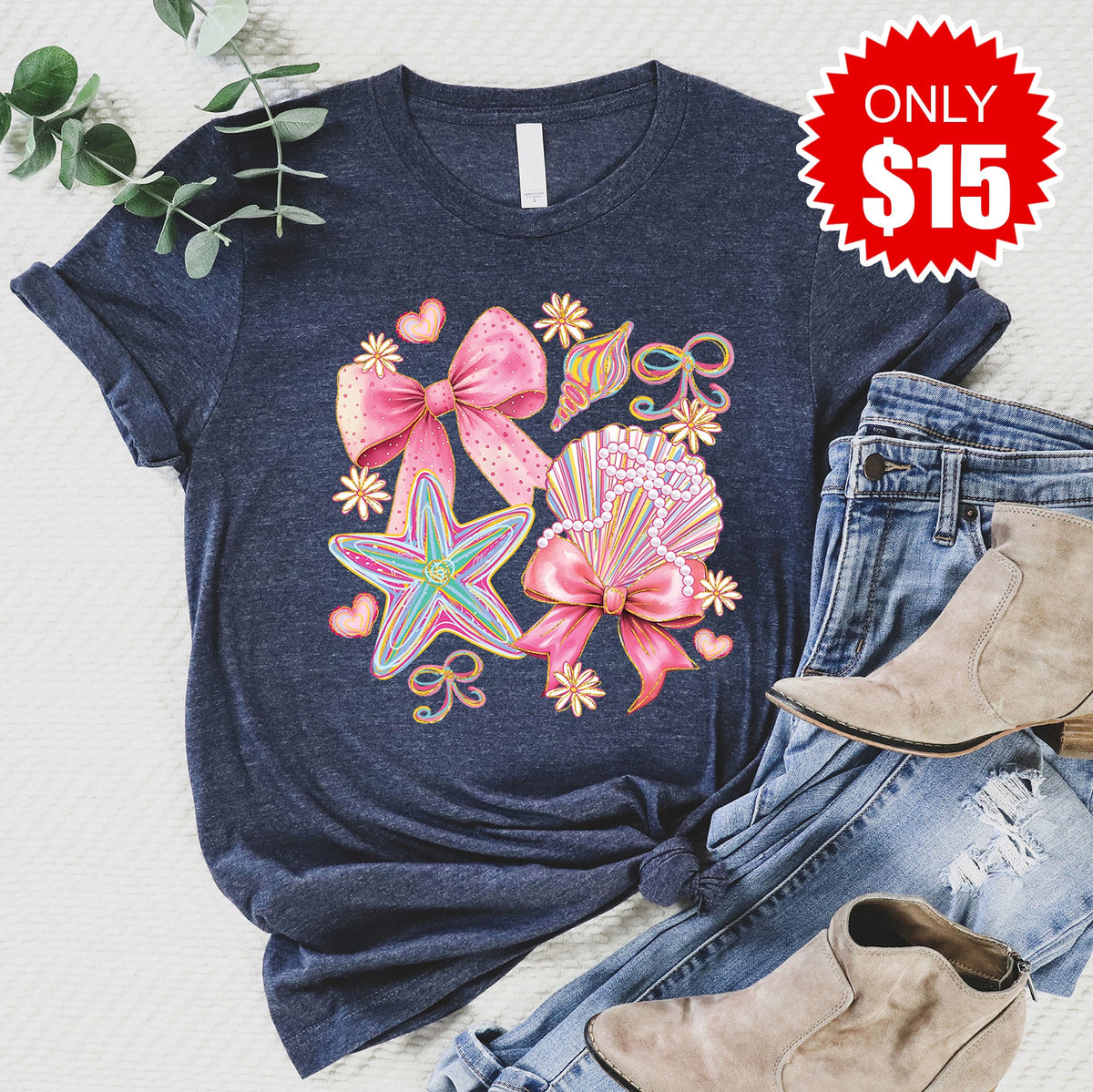Seashells Tee - Heather Navy - 15 product image 1