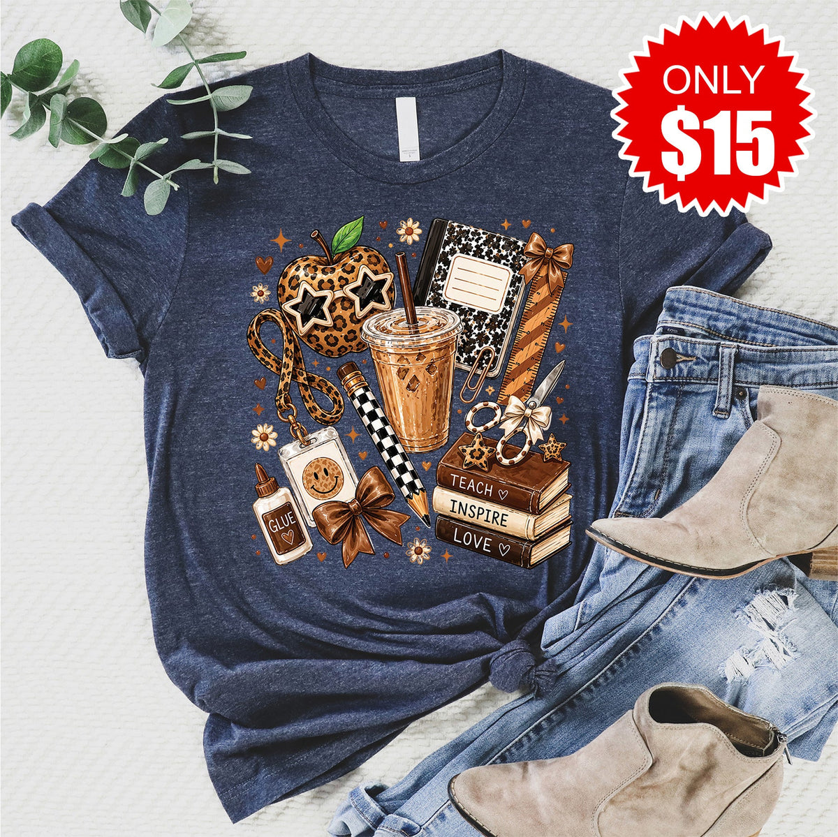 Teach Inspire Love Tee - Heather Navy - 15 product image 1