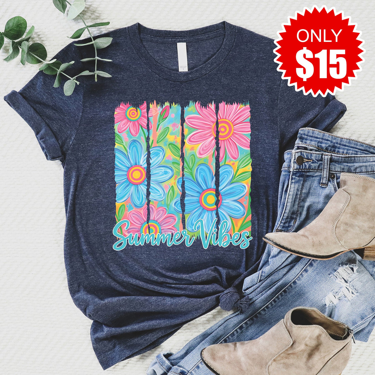 Summer Vibes Tee - Heather Navy - 15 product image 1