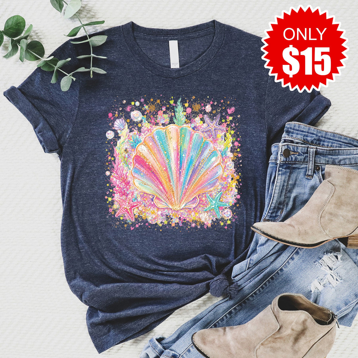 Seashells Tee - Heather Navy - 15 product image 1