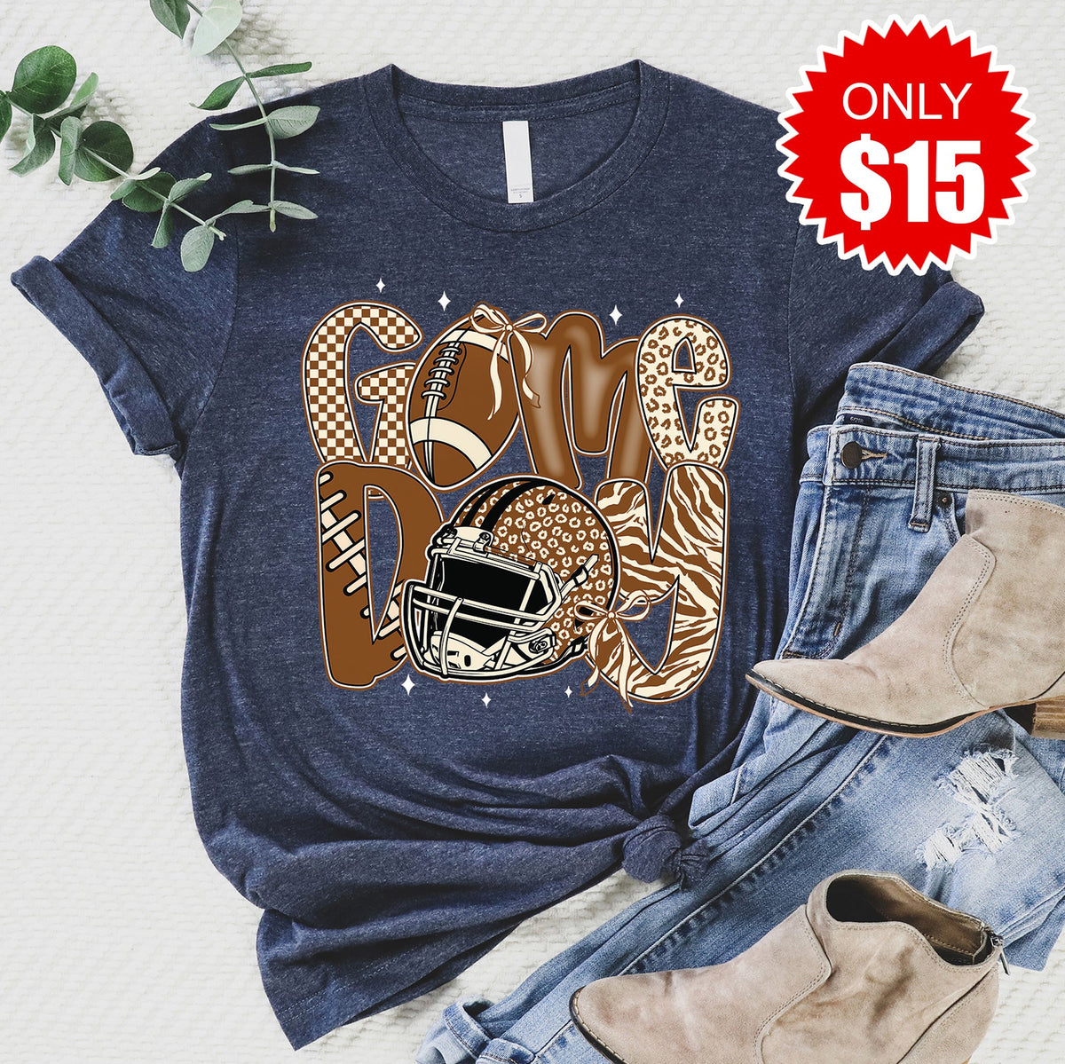 Game Day Leopard Tee - Heather Navy - 15 product image 1