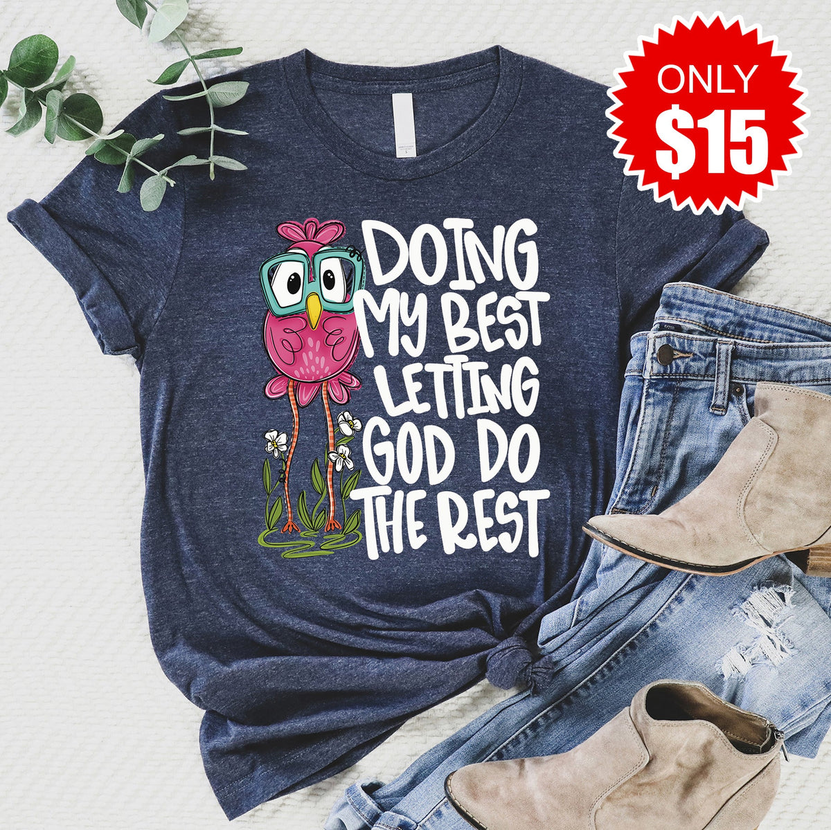 Doing My Best Tee - Heather Navy - 15 product image 1