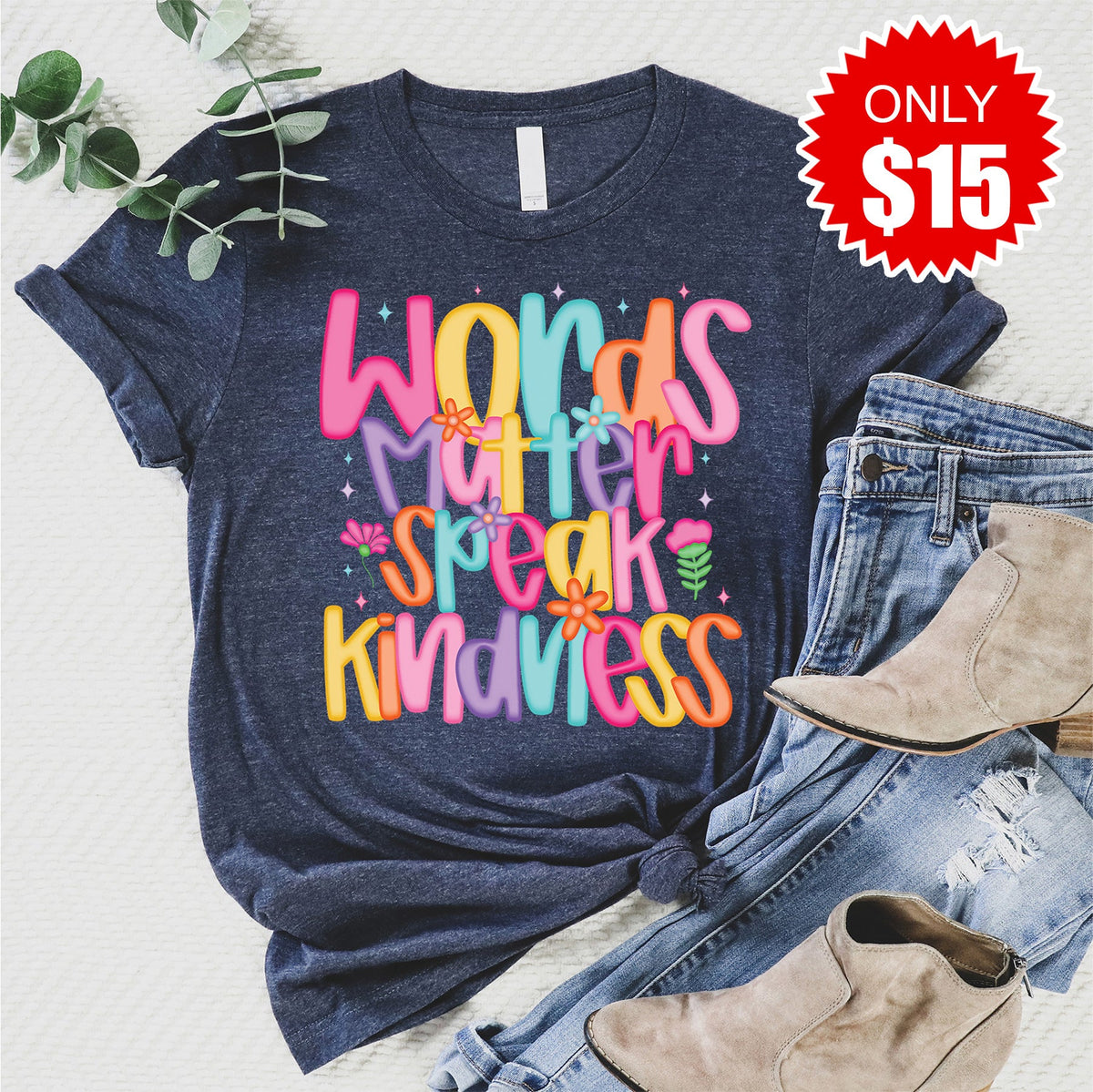 Words Matter Tee - Heather Navy - 15 product image 1