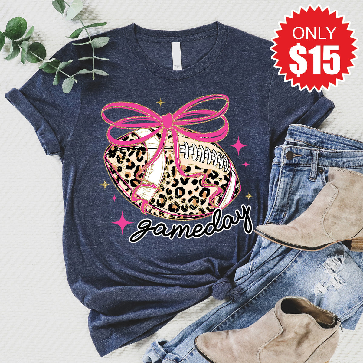 Game Day Leopard Tee - Heather Navy - 15 product image 1