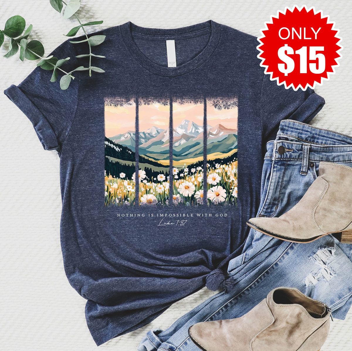 Nothing Is Impossible Tee - Heather Navy - 15 product image 1