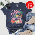 Jesus and Sunshine Tee - Heather Navy - 15 product image 1