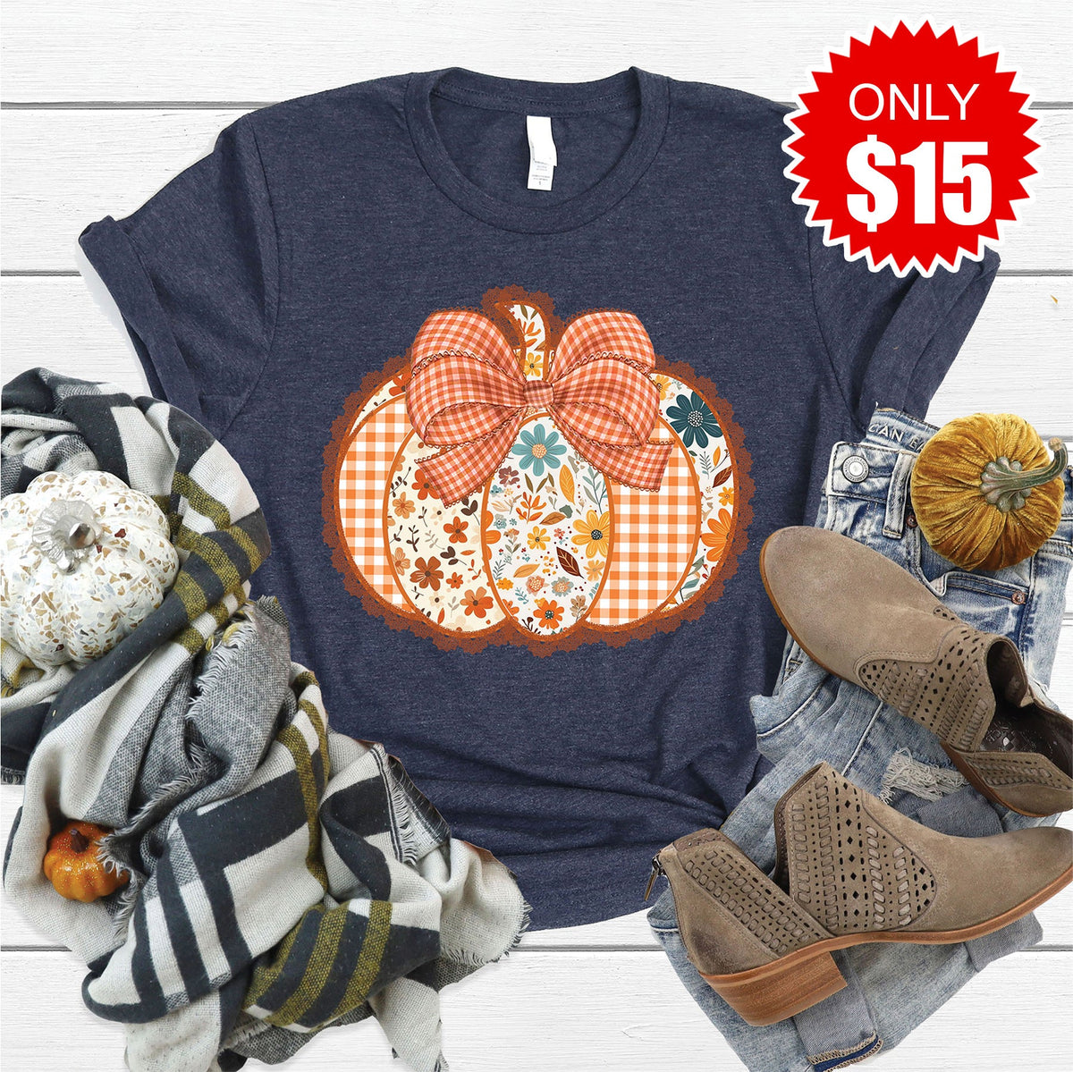 Pumpkin Tee - Heather Navy - 15 product image 1