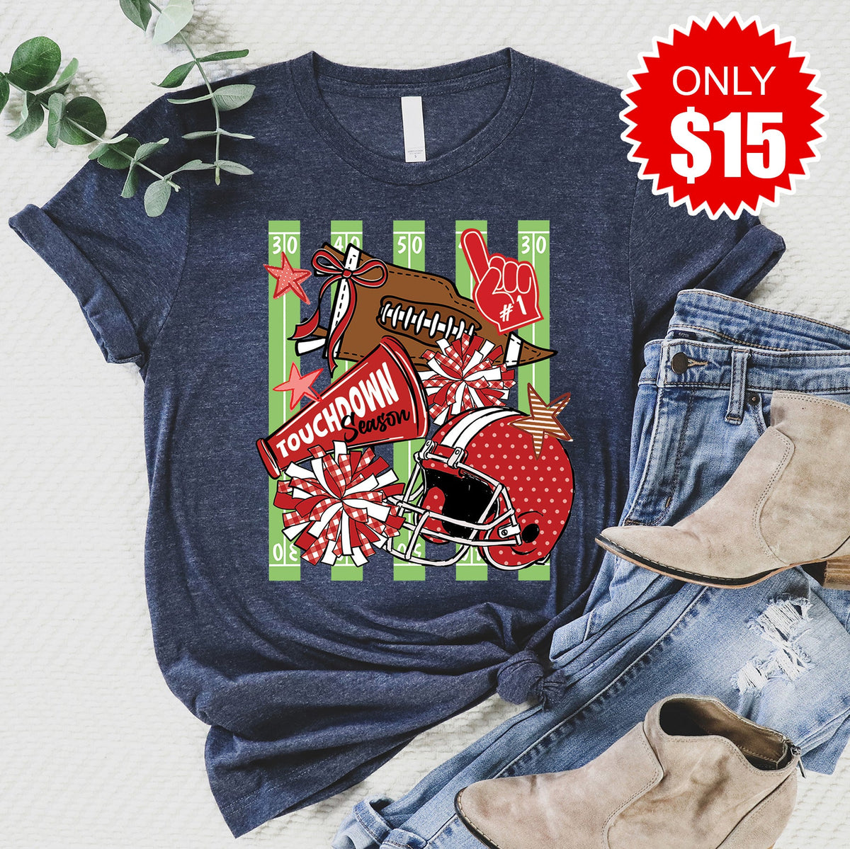 Touchdown Season Tee - Heather Navy - 15 product image 1