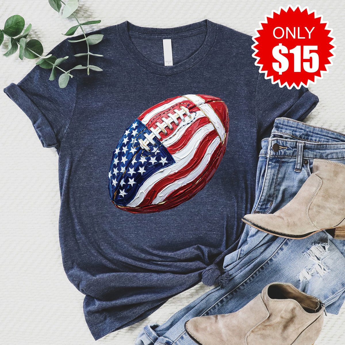 Football Flag Tee - Heather Navy - 15 product image 1