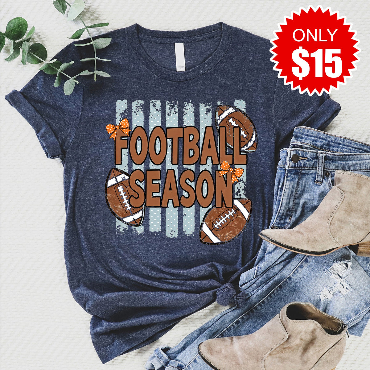 Football Season Tee - Heather Navy - 15 product image 1