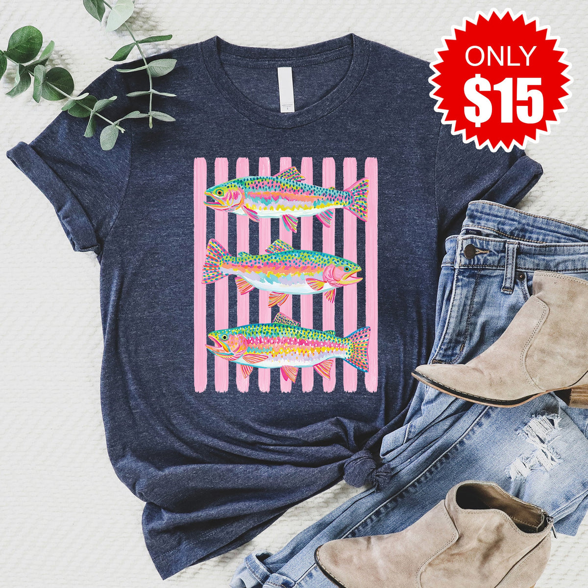 Fish Tee - Heather Navy - 15 product image 1