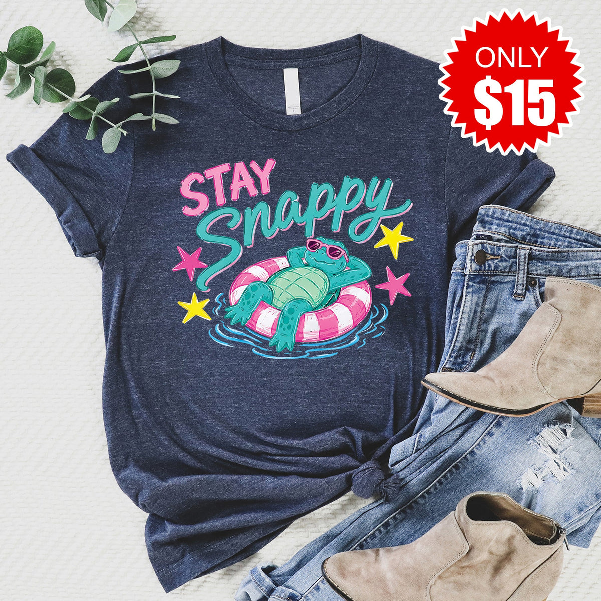 Stay Snappy Tee - Heather Navy - 15 product image 1
