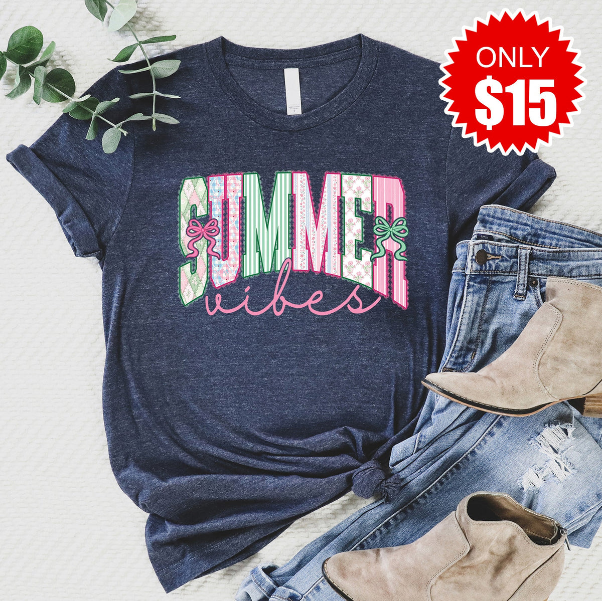 Summer Vibes Tee - Heather Navy - 15 product image 1