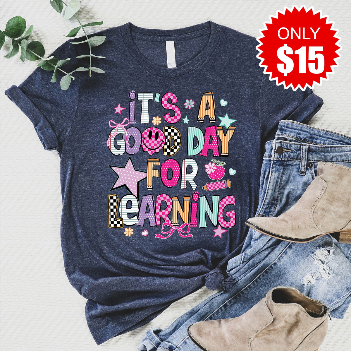 Its a Good Day For Learning Tee - Heather Navy - 15 product image 1