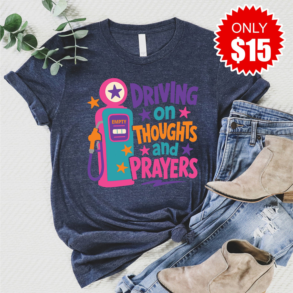 Driving On Thoughts Tee - Heather Navy - 15 product image 1