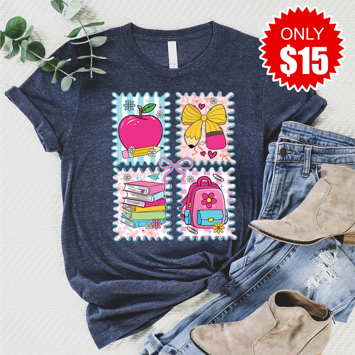Back To School Tee - Heather Navy - 15 product image 1