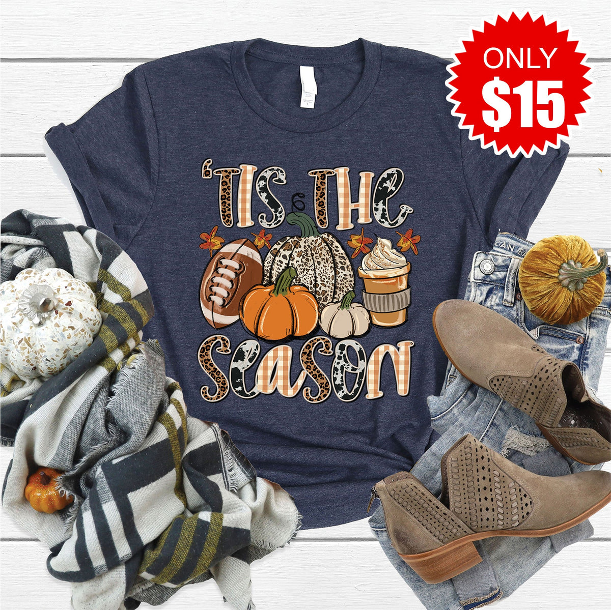 Tis The Season Tee - Heather Navy - 15 product image 1